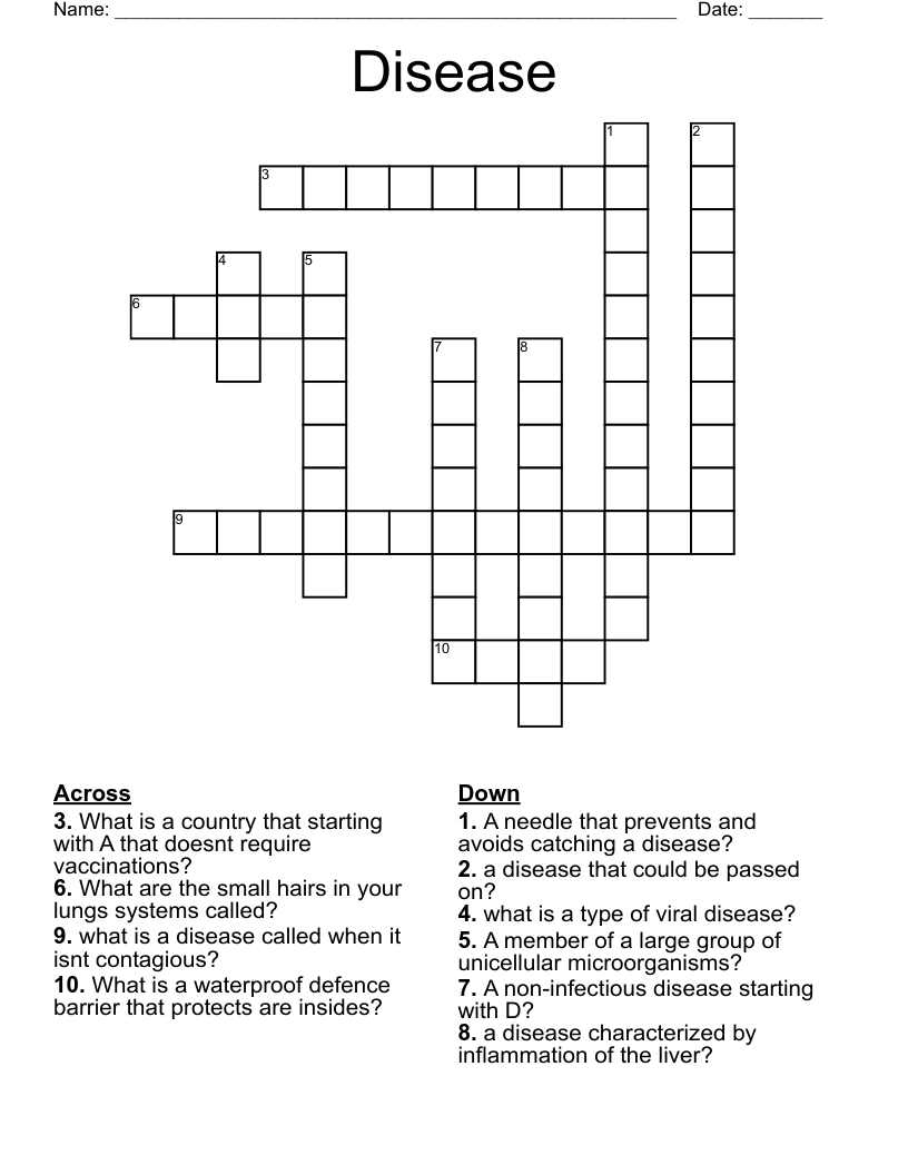 Disease Crossword