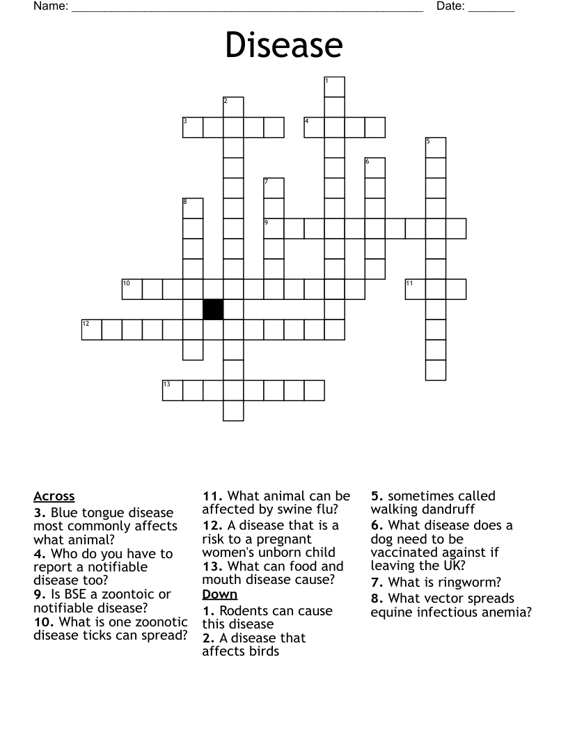 Disease Crossword