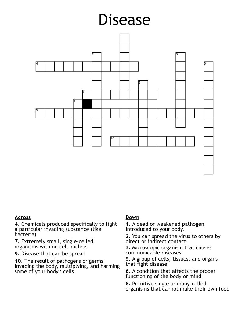 Disease Crossword