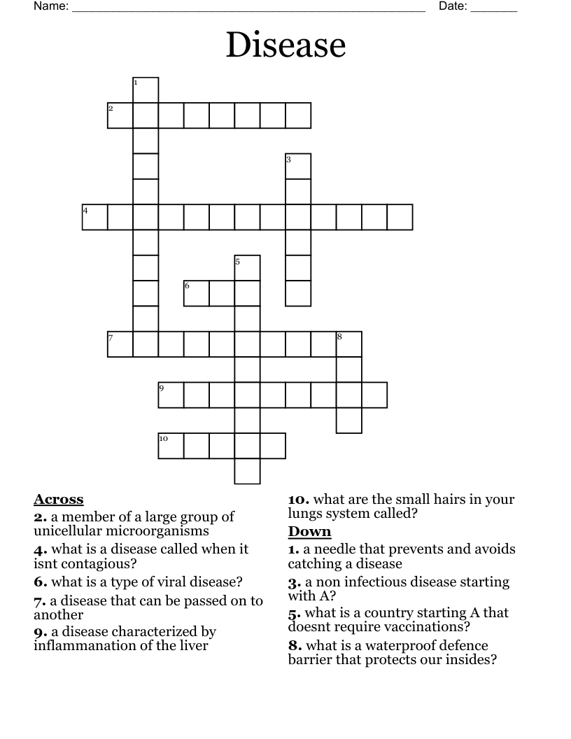 Disease  Crossword