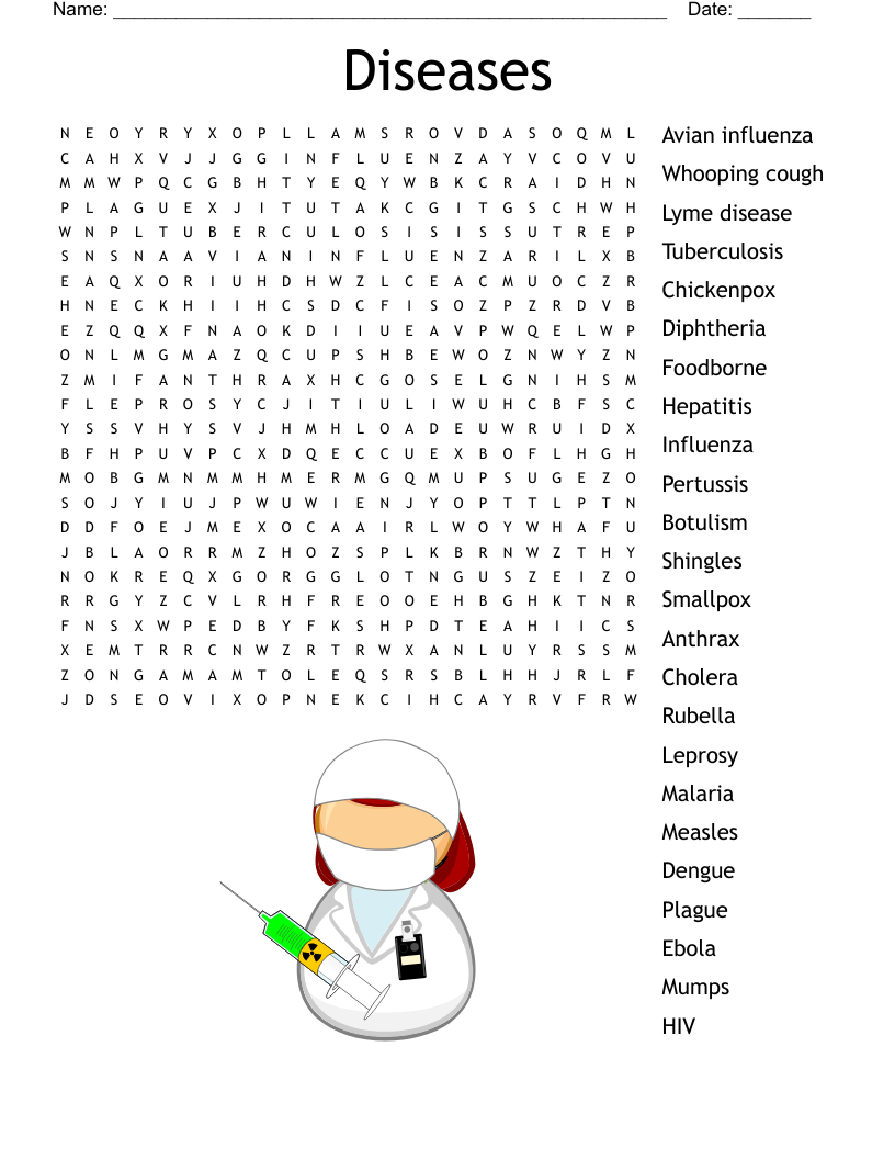 Diseases Word Search