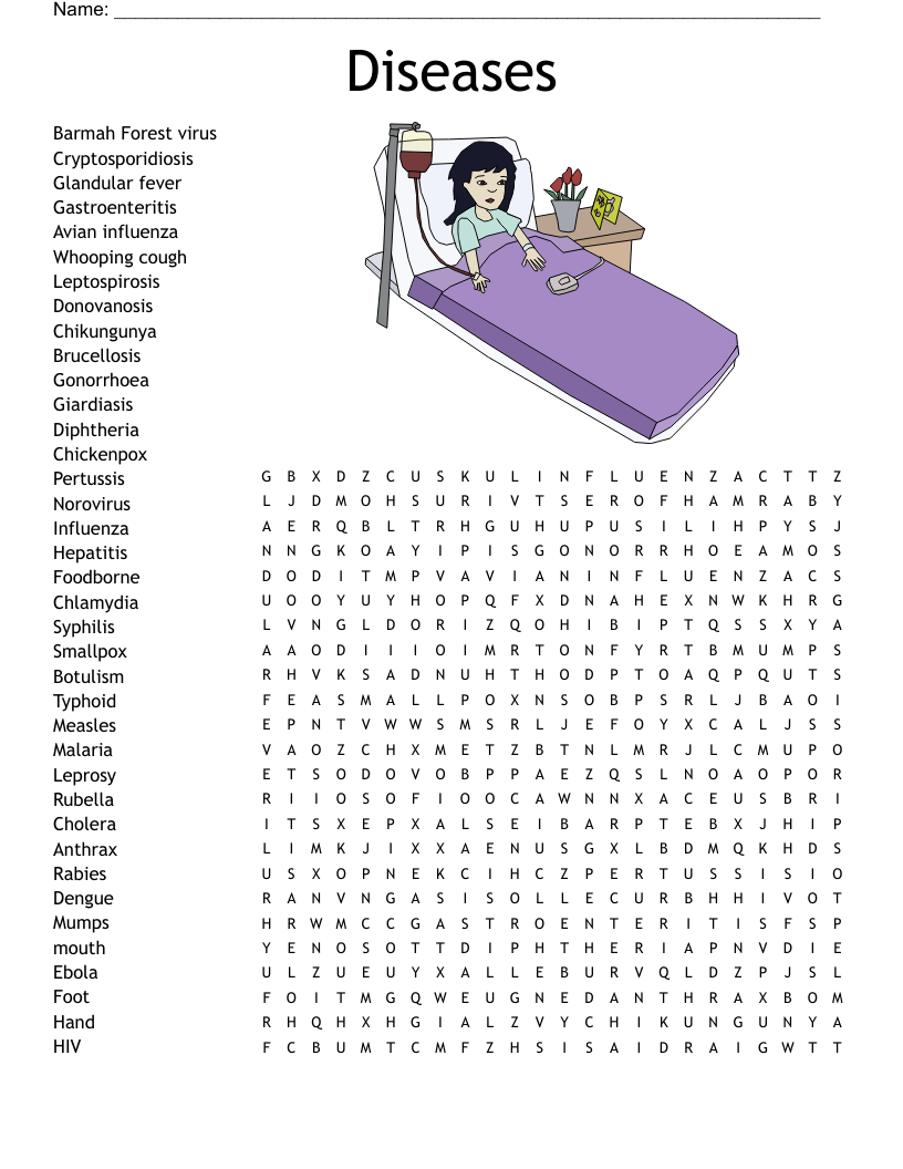 Diseases Word Search