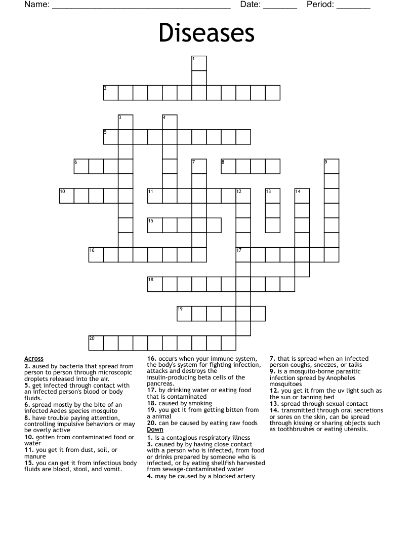 Diseases  Crossword