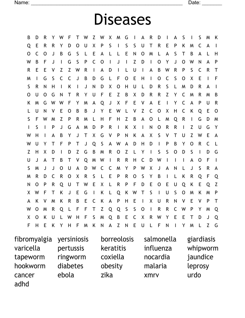 Diseases  Word Search