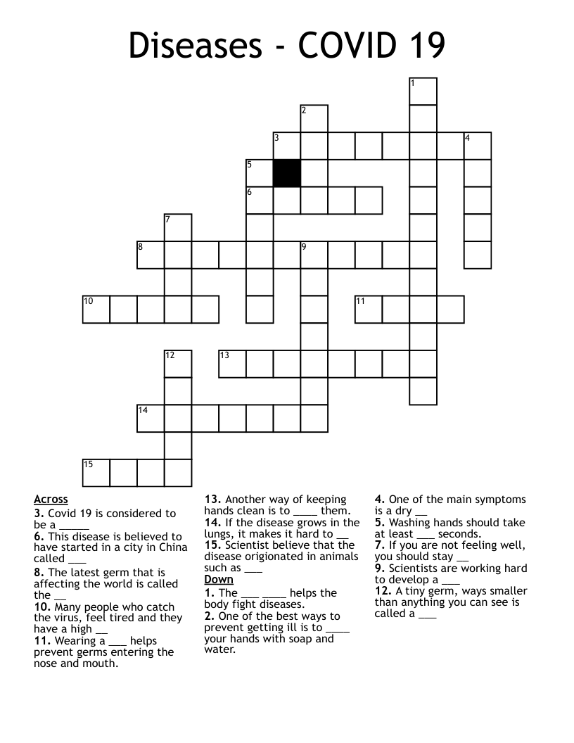 Diseases - COVID 19  Crossword