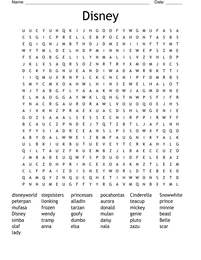 Disney Word Search