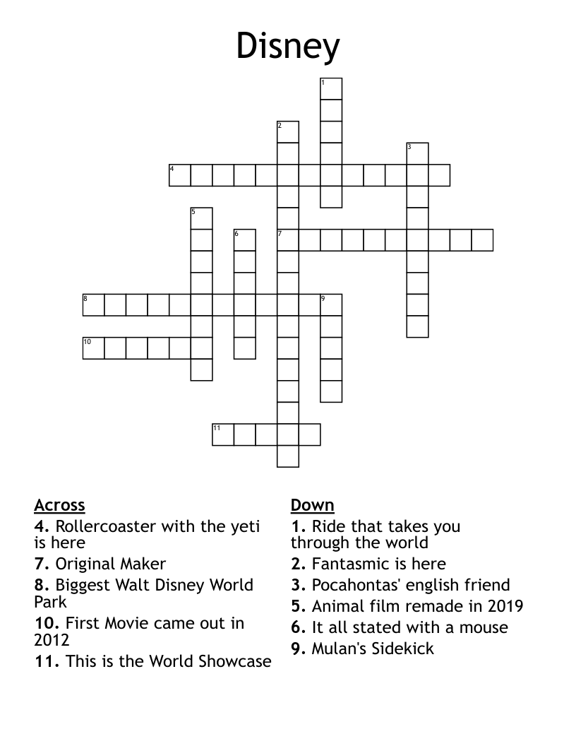 Disney Crossword