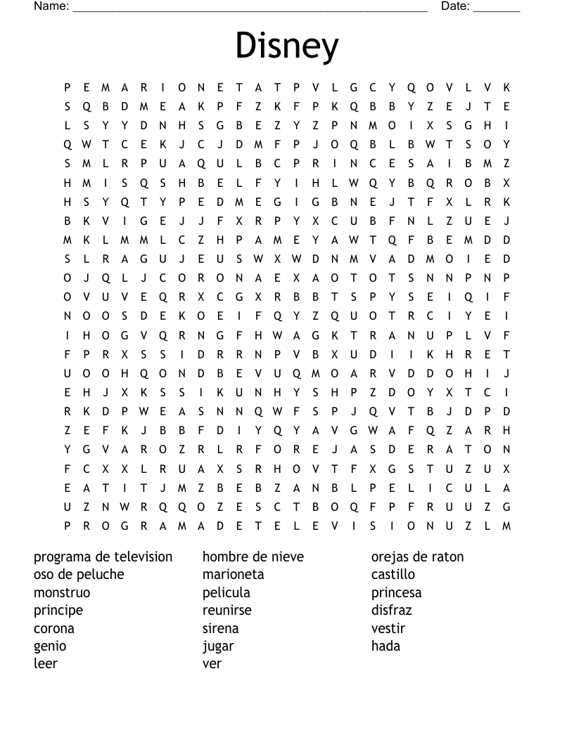 Disney Word Search