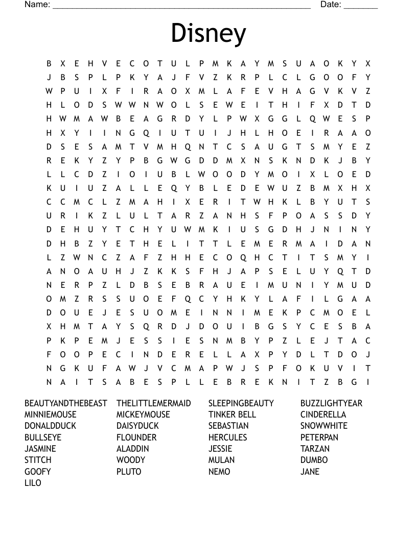 Disney Word Search
