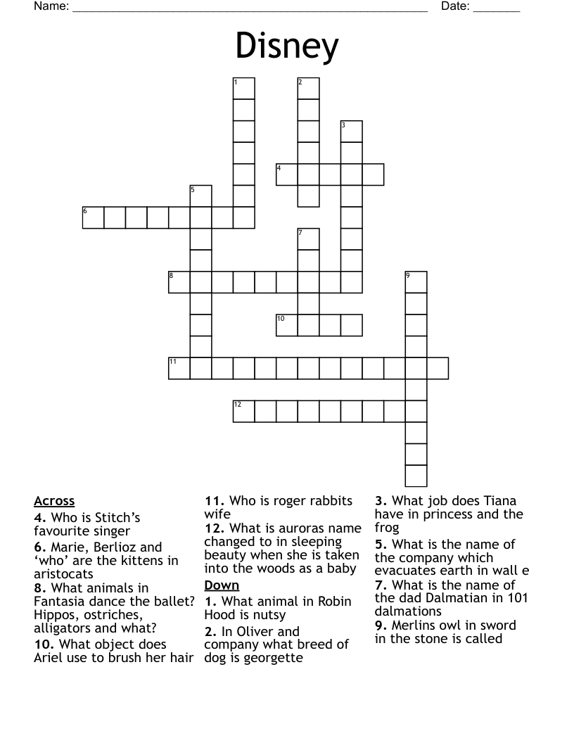Disney Crossword