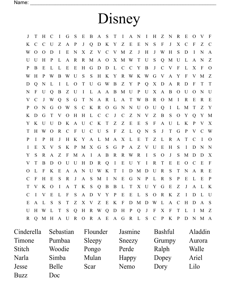 Disney Word Search