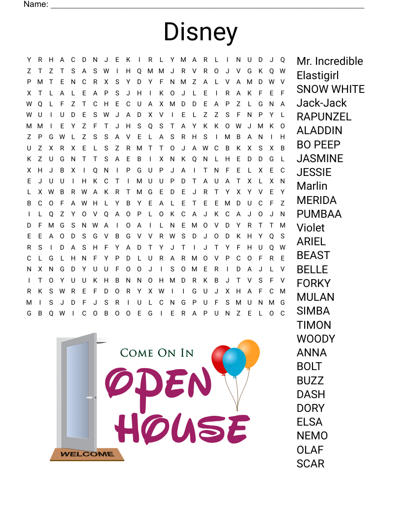 Disney Word Search