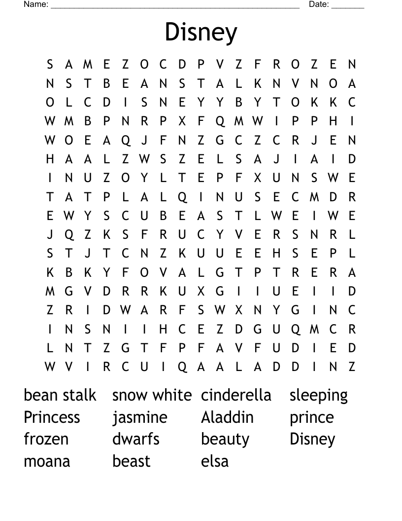 Disney Word Search