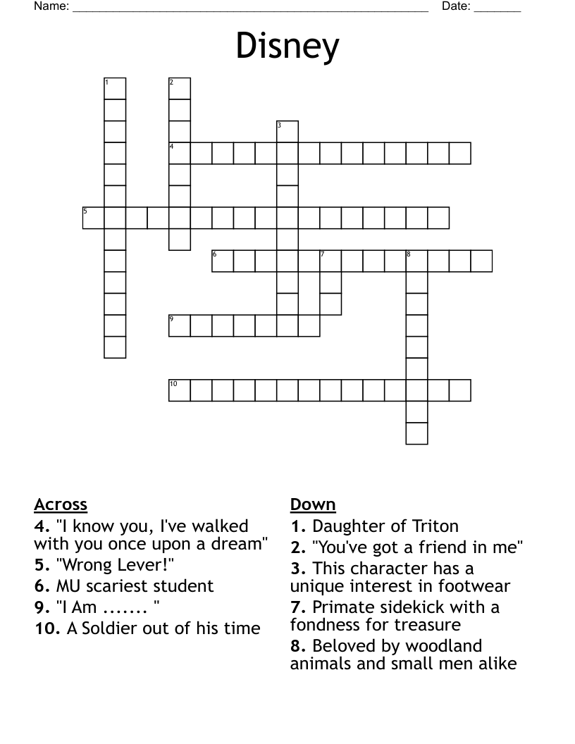Disney Crossword
