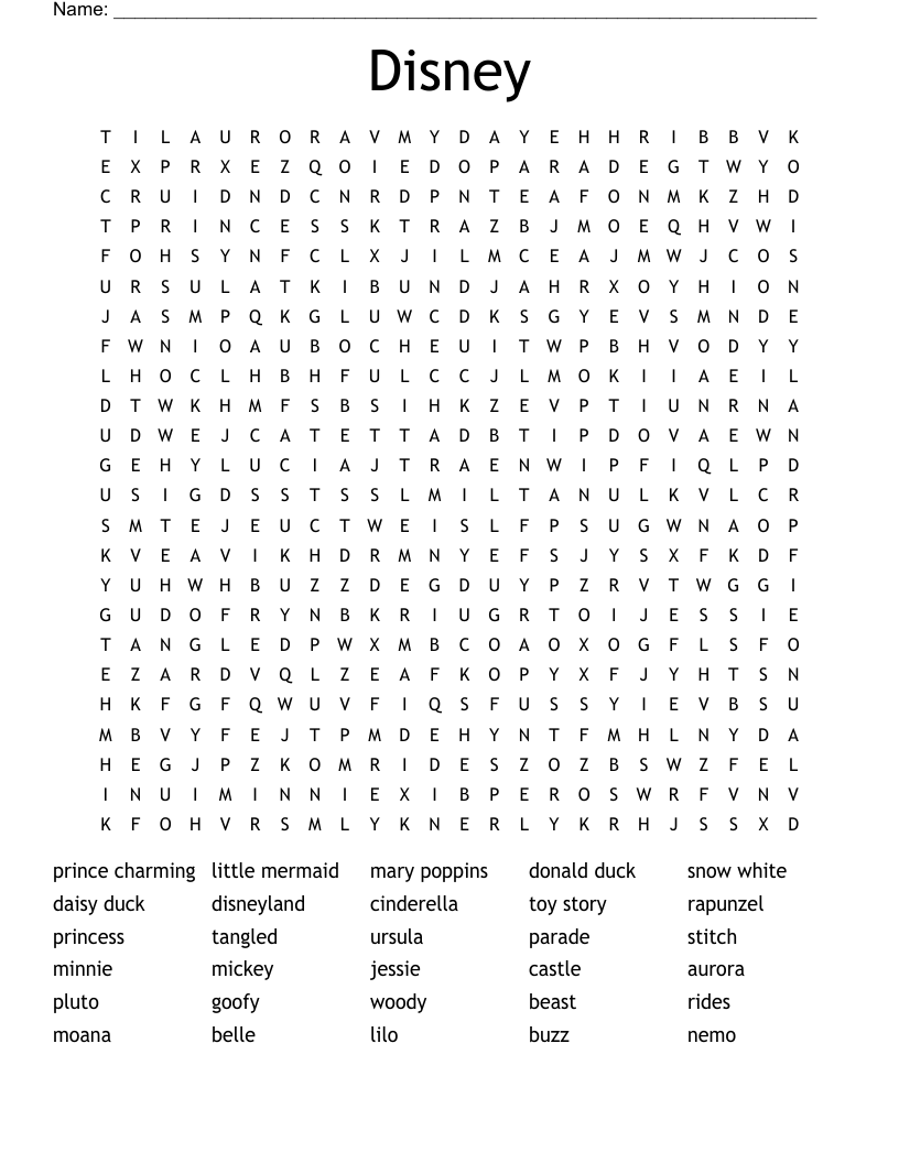 Disney Word Search