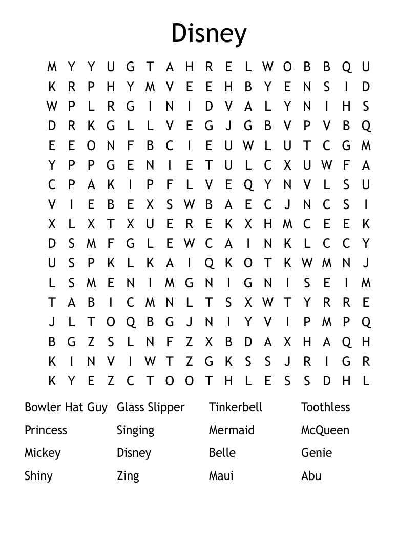Disney Word Search