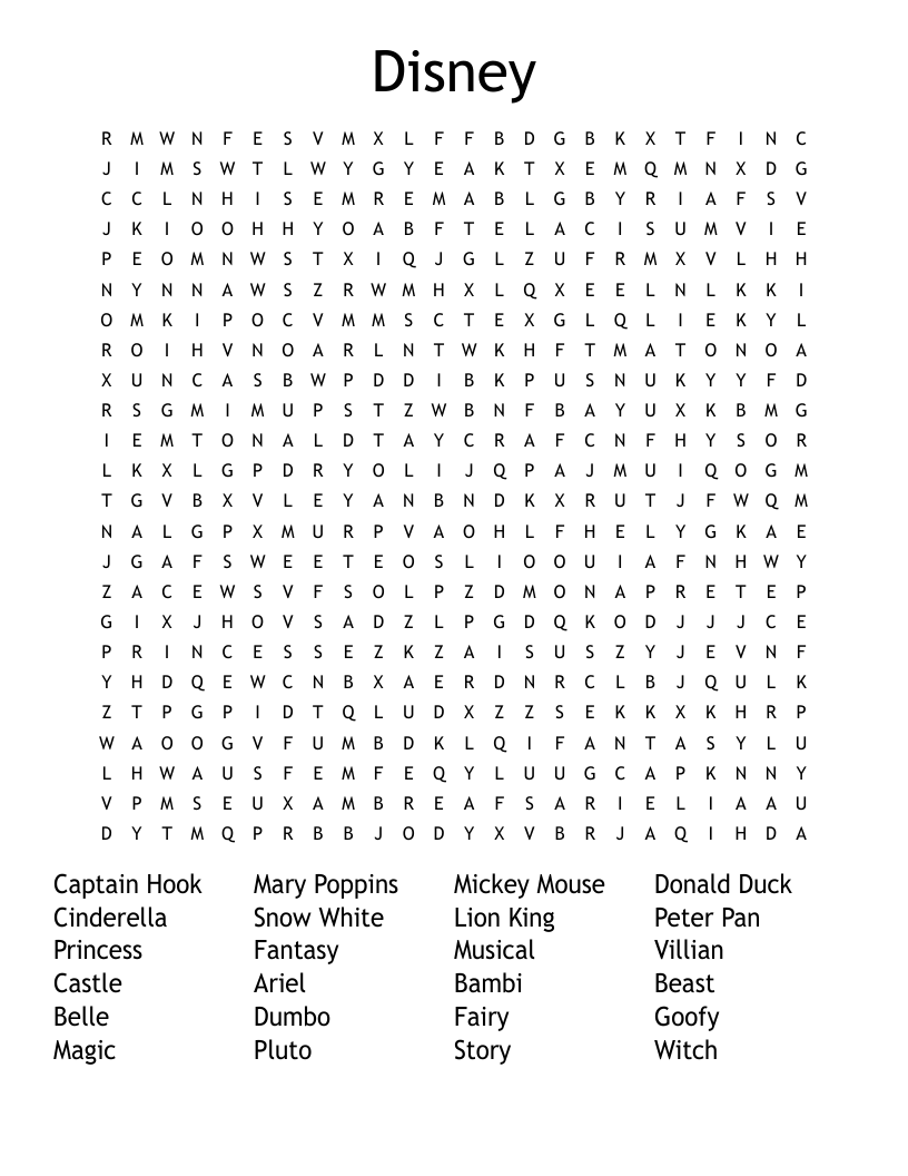 Disney Word Search