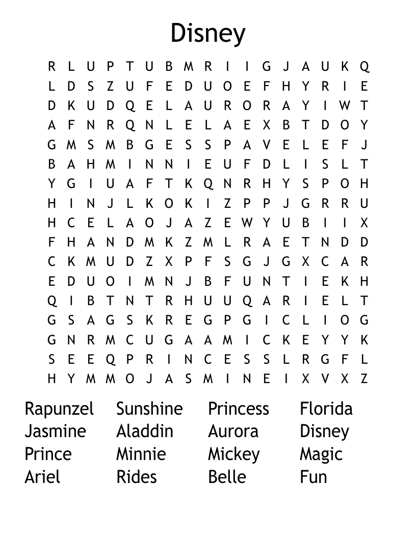 Disney Word Search