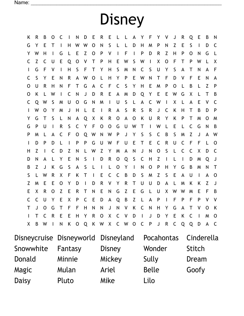 Disney Word Search