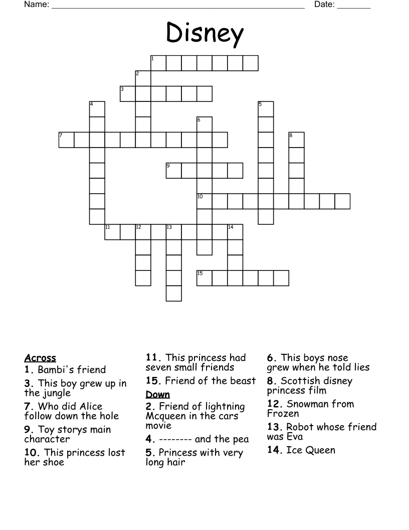 Disney Crossword