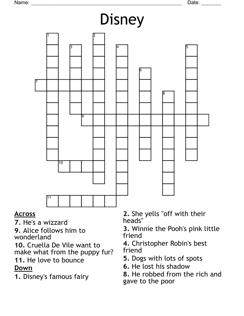 Disney Crossword