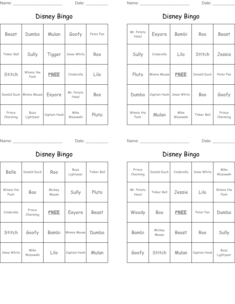 Disney Bingo