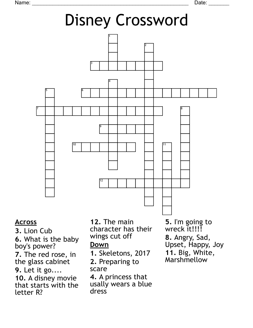 Disney Crossword
