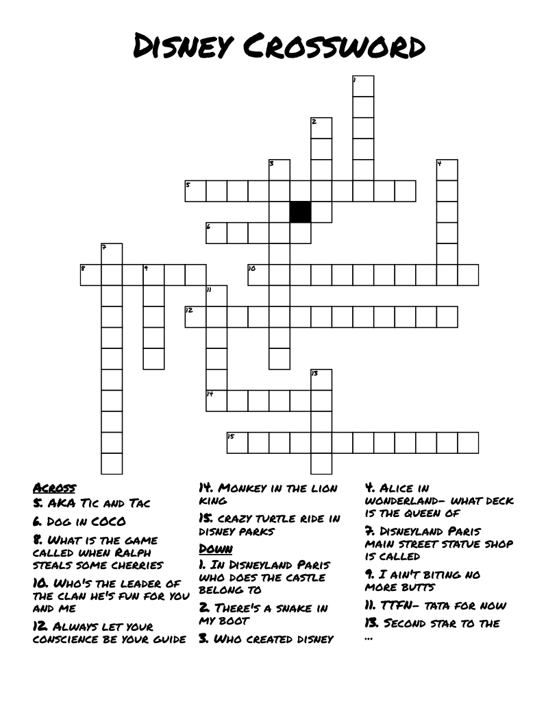 Disney Crossword