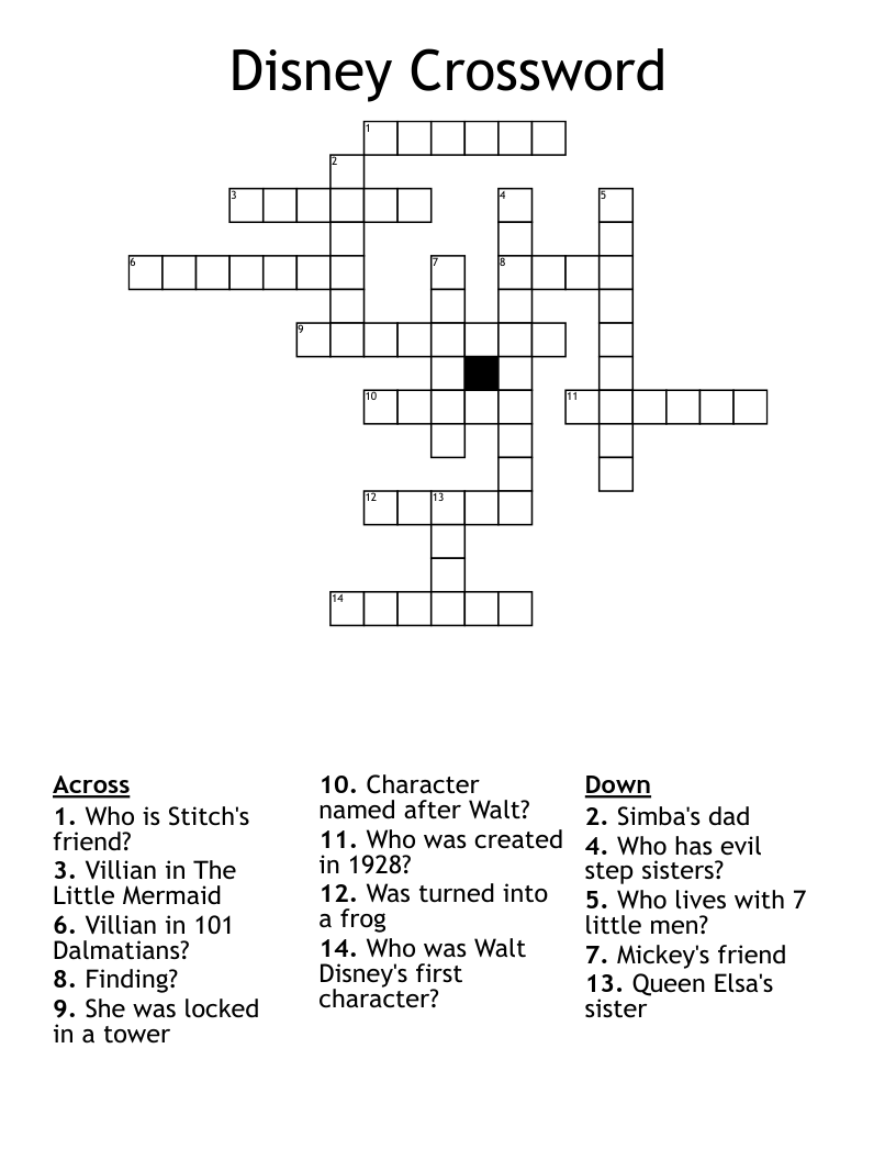 Disney Crossword