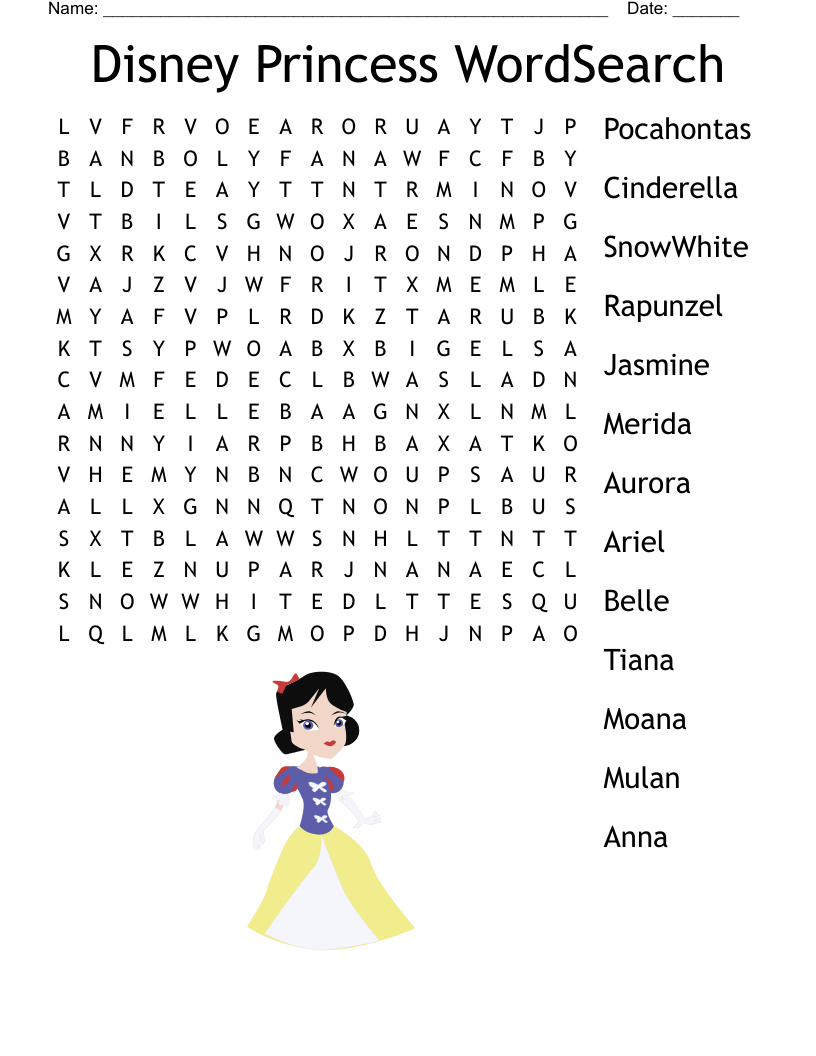 Disney Princess WordSearch