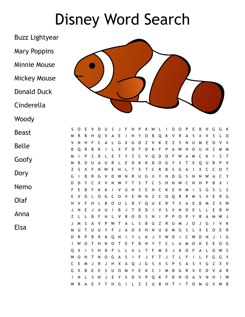 Disney Word Search