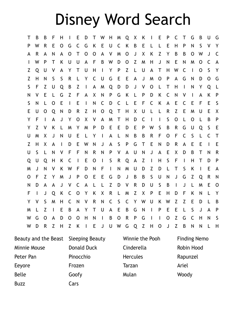 Disney Word Search