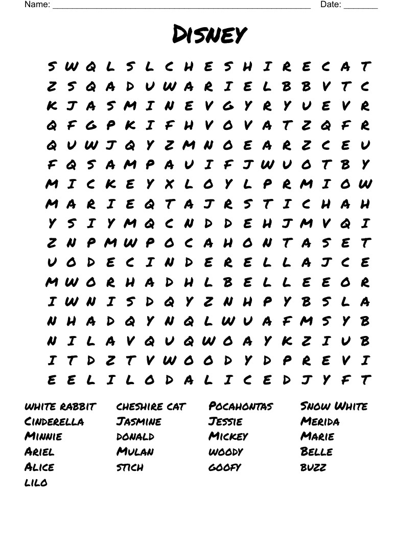 Disney  Word Search