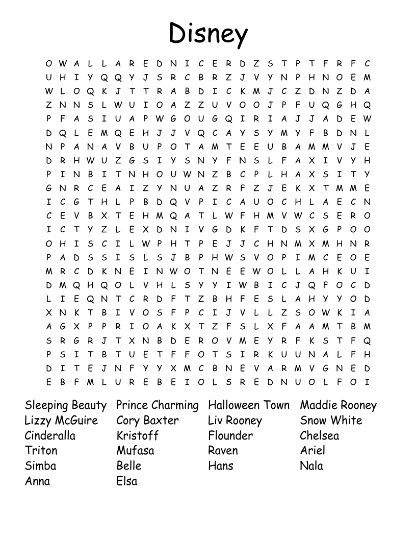 Disney  Word Search