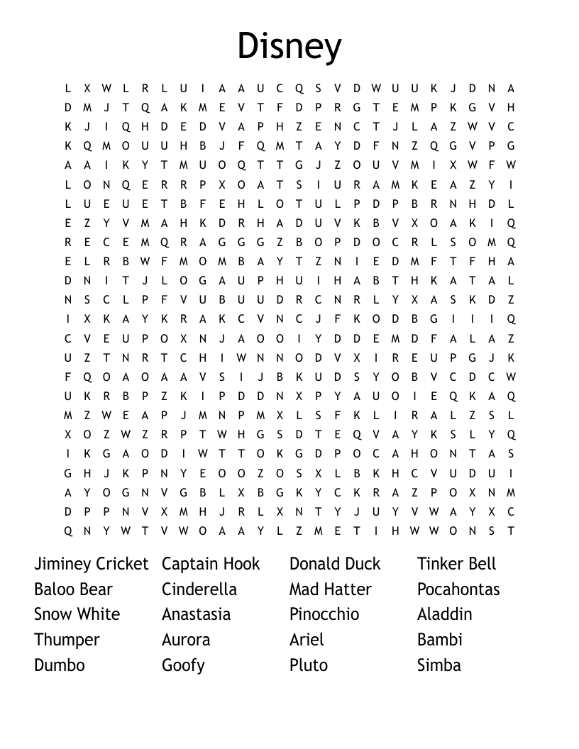 Disney  Word Search