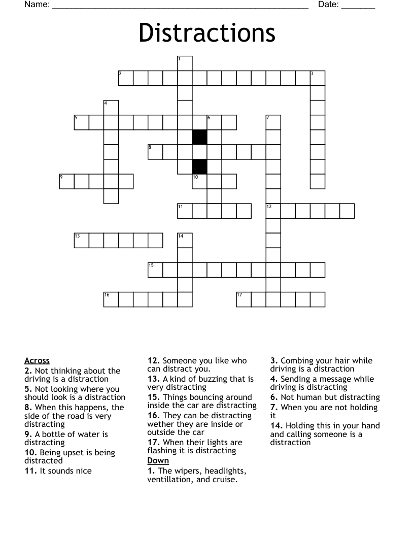 Distractions Crossword