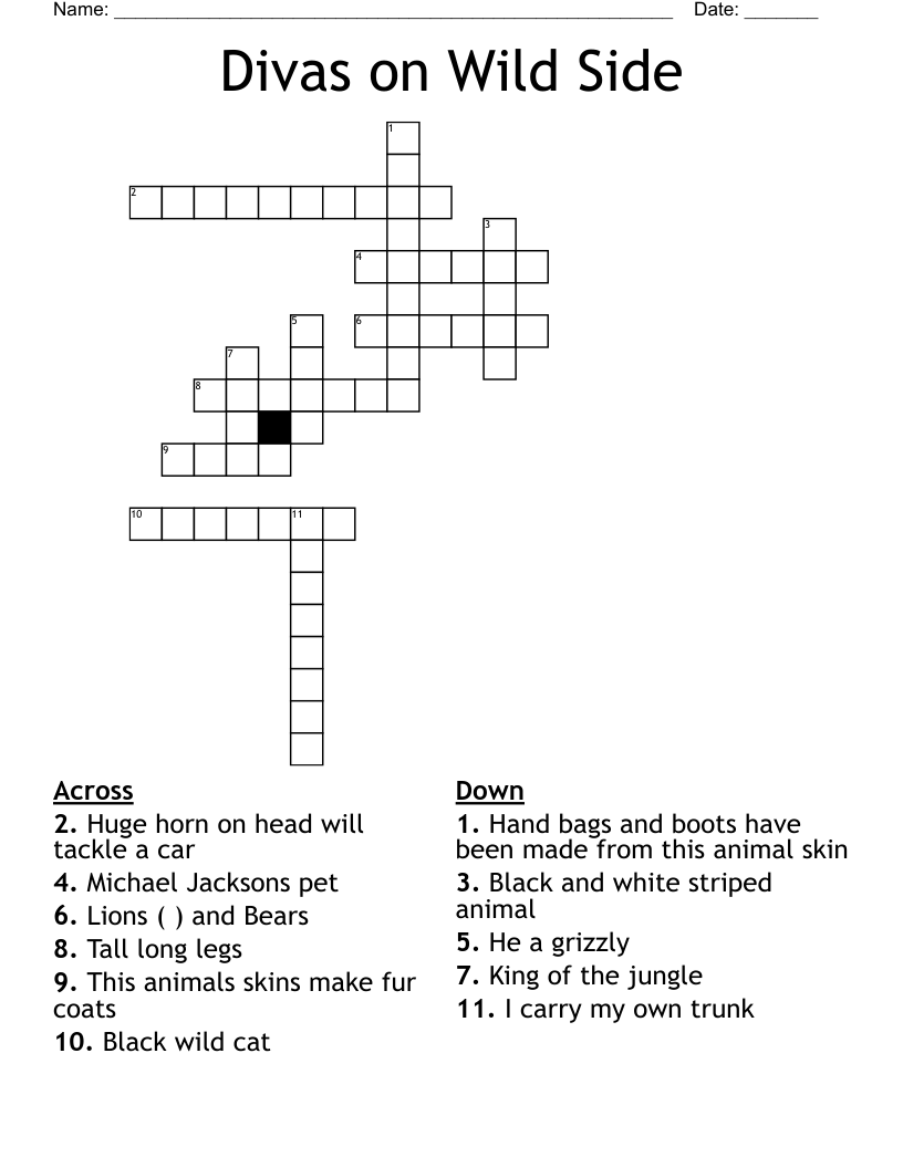 Divas on Wild Side Crossword