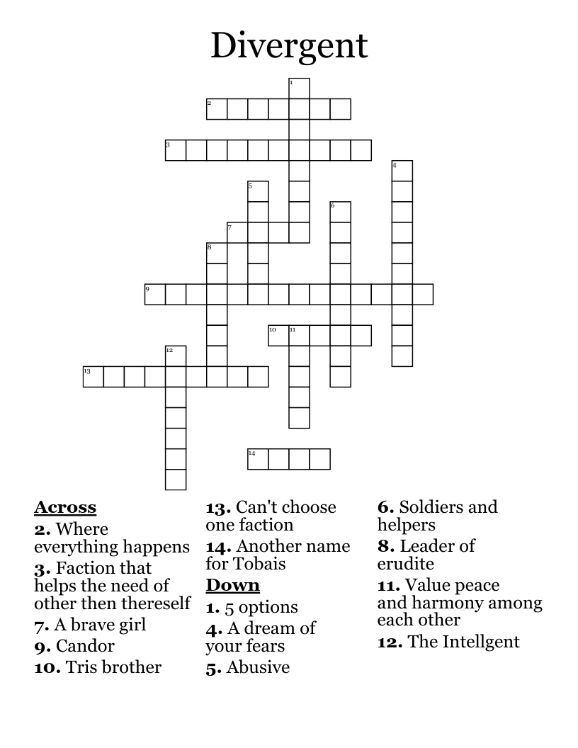 Divergent Crossword