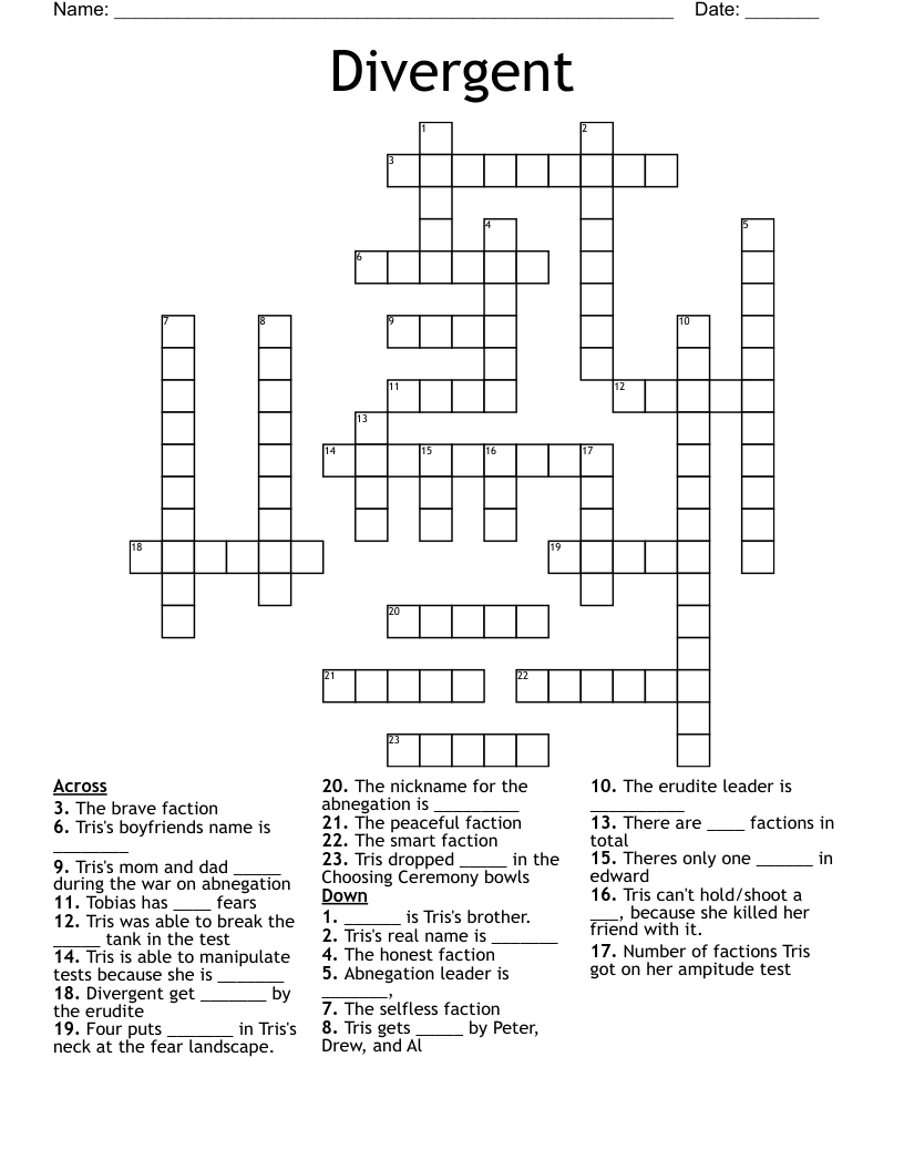 Divergent Crossword