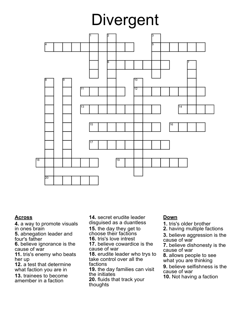 Divergent Crossword