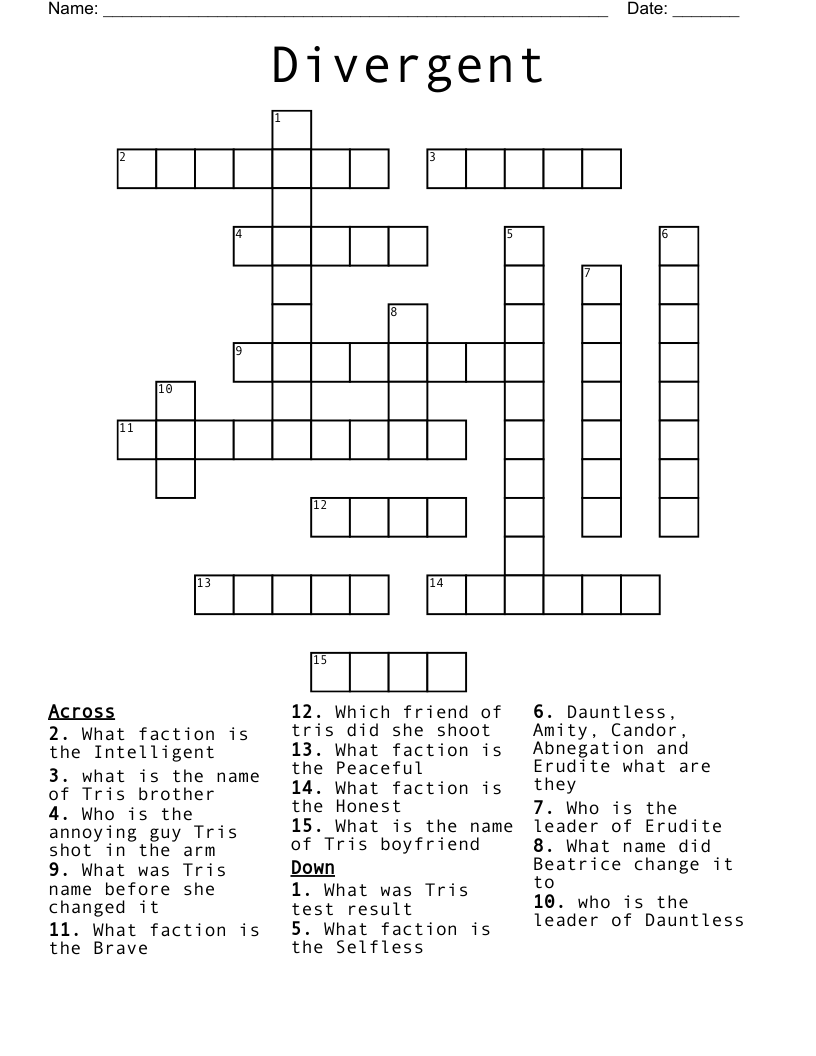 Divergent Crossword