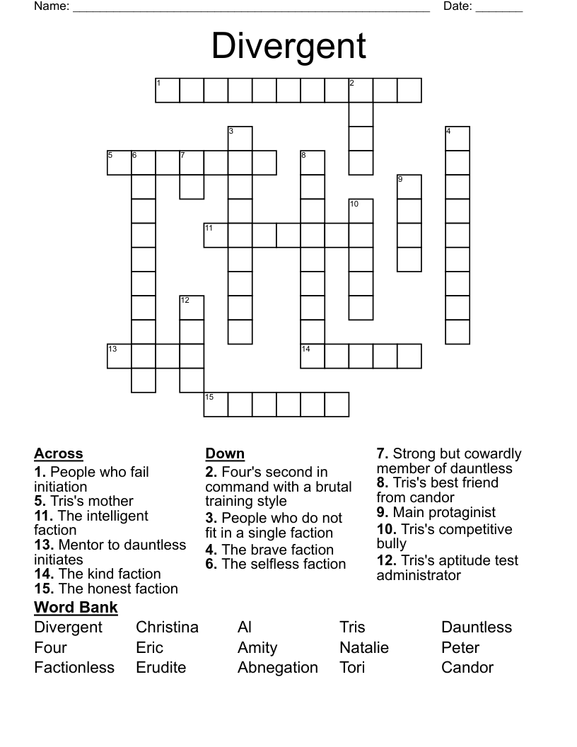 Divergent Crossword