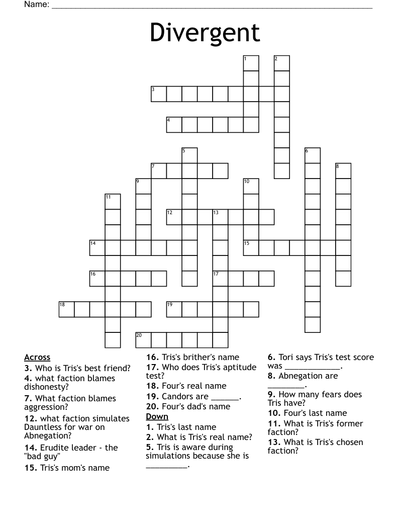 Divergent Crossword