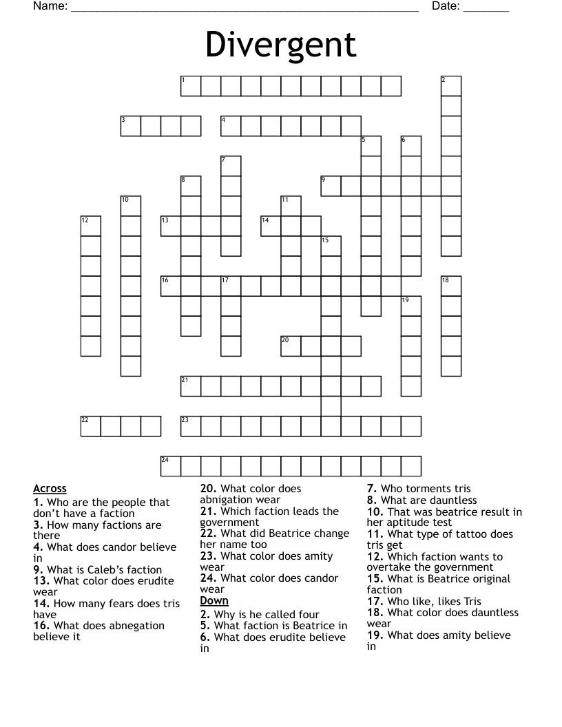 Divergent Crossword