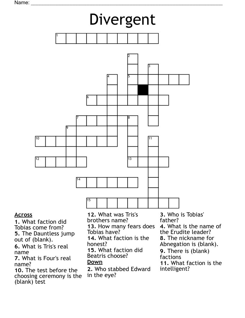 Divergent Crossword