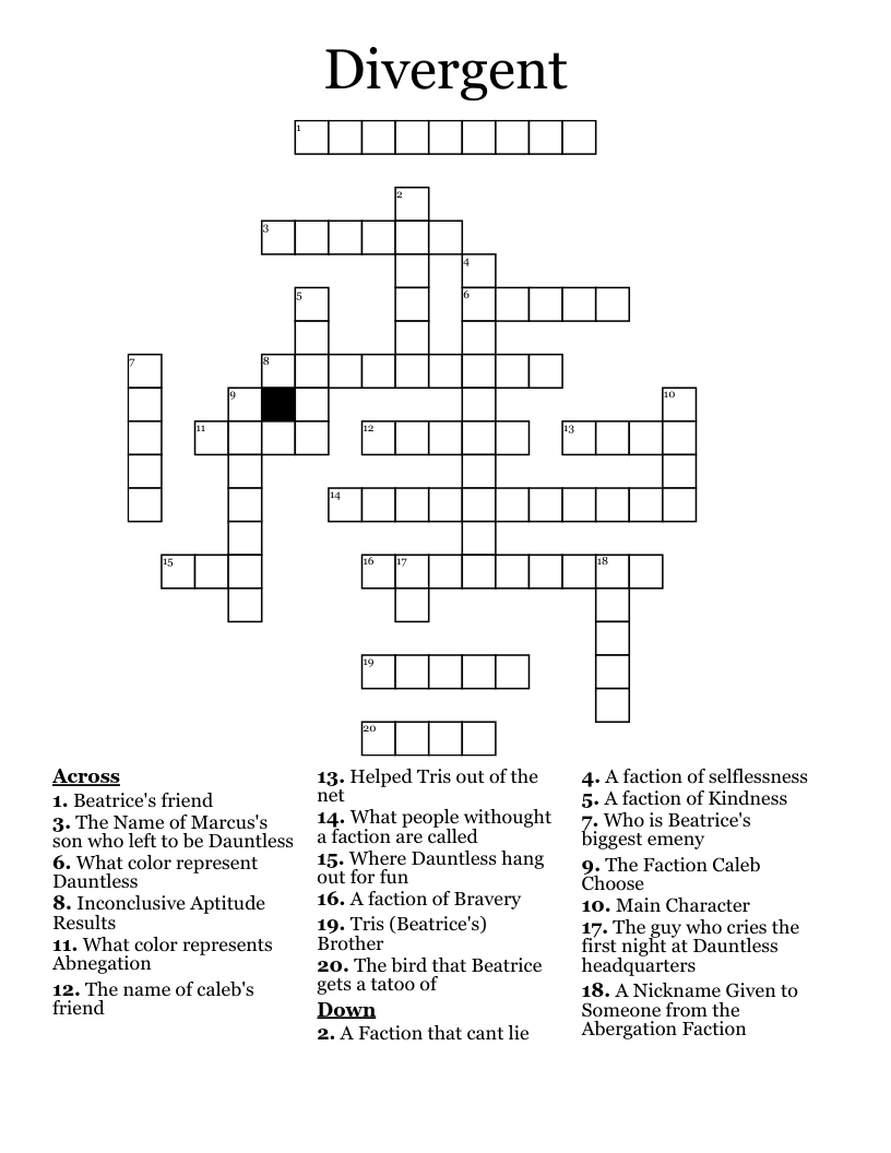 Divergent Crossword