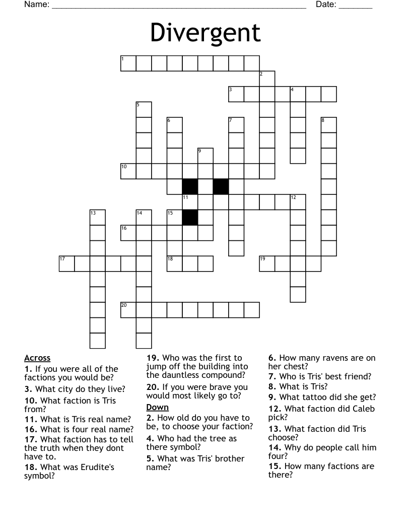 Divergent Crossword