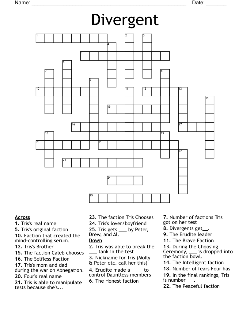 Divergent Crossword