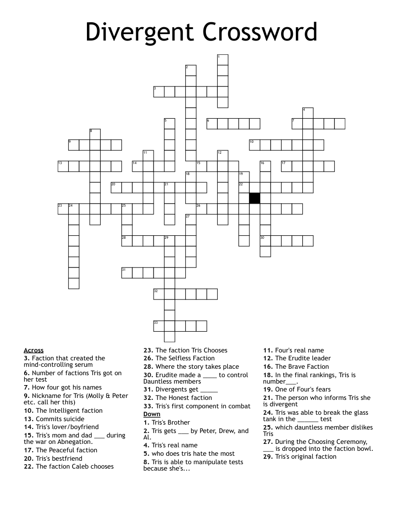 Divergent Crossword