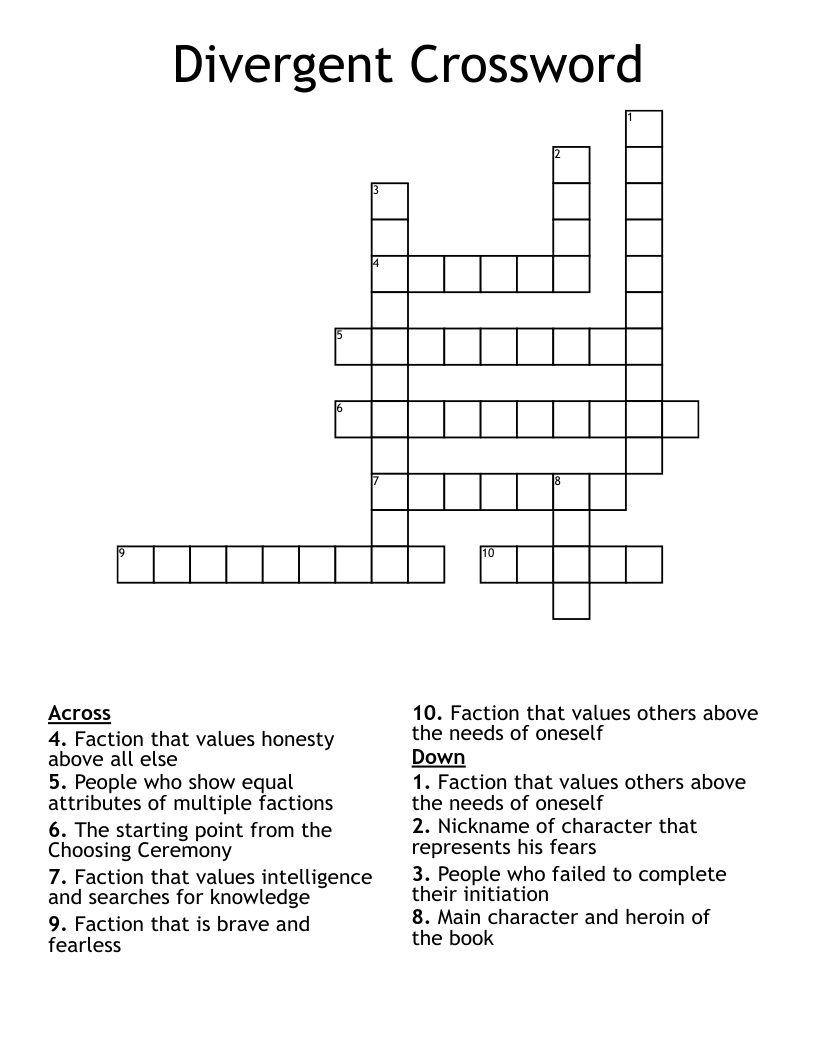 Divergent Crossword